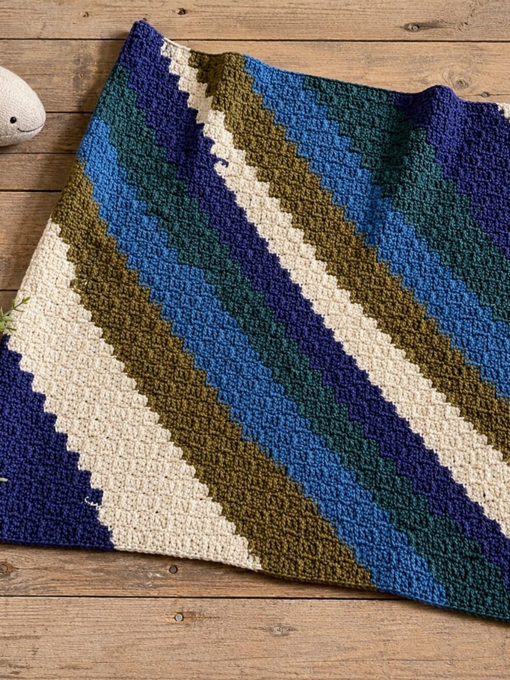 Coastal Stripes Crochet Baby Blanket | Handmade Keepsake Newborn Gift
